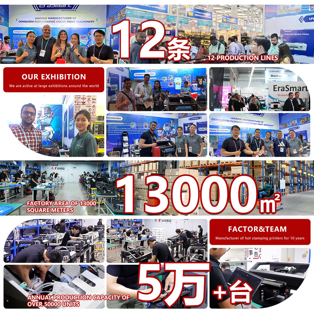 Erasmart Small A4UV Printer Mobile Phone Case Acrylic Wine Bottle Box Nameplate Plastic Flatbed Printing Machine