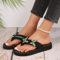 summernew arrival herringbone wedge slippers women's exportplus size women's shoes k-style women's beach butterfly rhinestone slippers