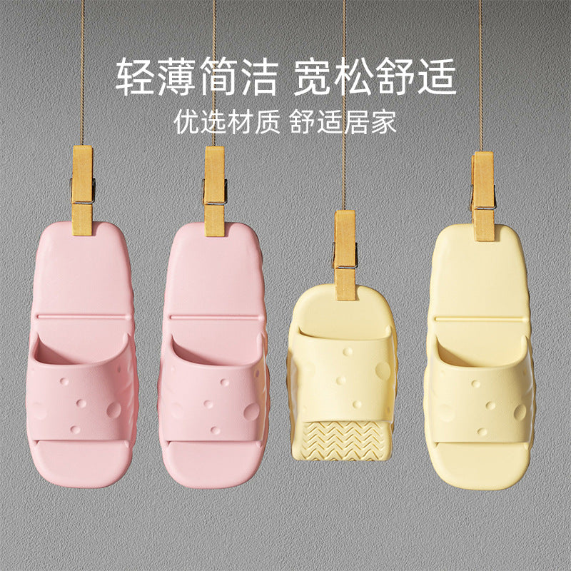 Travel disposable slippers cute cheese bathroom non-slip hotel portable foldable slippers