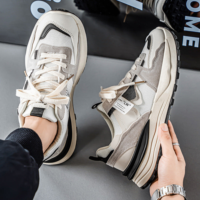 Popular men's shoes winter2025new arrivalmen breathable sports casualeasiest for matchthick solewaffle dad trendy shoes