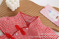 Newborn baby summer lightweight chic breathable outfit - baby girl's triangular cheongsam style flutter sleeve romper bodysuit