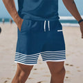 hot-selling men's polo shirt set, new summer two-piece casual short-sleeve and shorts set, dropshipping available