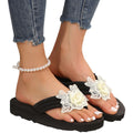 summernew arrival herringbone flower thick sole round toe slip-on lightweight plaideasiest for match beach sandals and slippers dropshipping