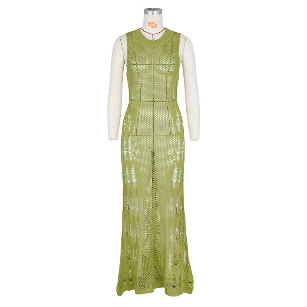 summer new sexy women's dress fashionable knitted hollow-out beach maxi dress - hot seller for cross-border e-commerce