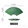 11inch fan-shaped plate set - japanese-style sushi plates, solid color retro breakfast ceramic plates, minimalist dishes for home use