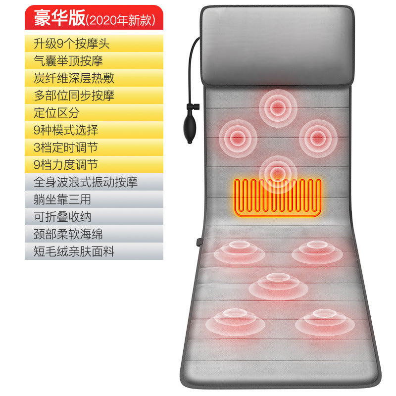 massage mattress, foldable full-body cervical massager, multi-functional home use hot compress lumbar support chair cushion - wholesale