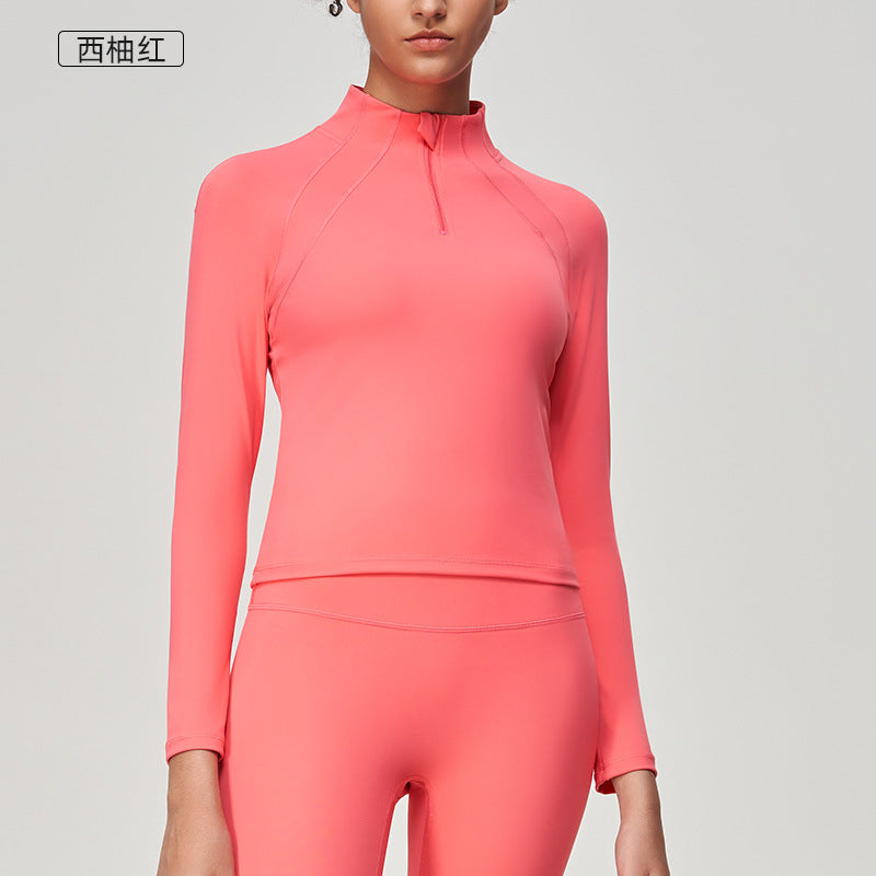 Yoga apparel pilates slimming workout outdoor fitness top women's quick-dry sports long sleeve jacket casual wear