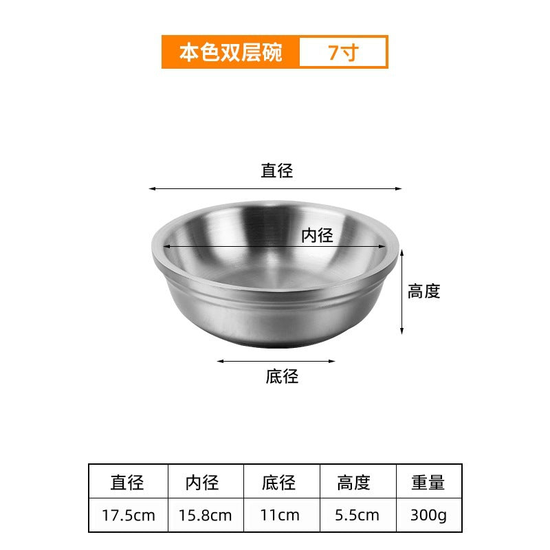 Korean stainless steel multi-purpose basin and bowl for home hot pot basin thickened soup basin cold basin kitchen large egg washing basin