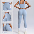 Lycra classy yoga suit set lulu same style buttery tight sportswear high elastic breathable fitness suit set