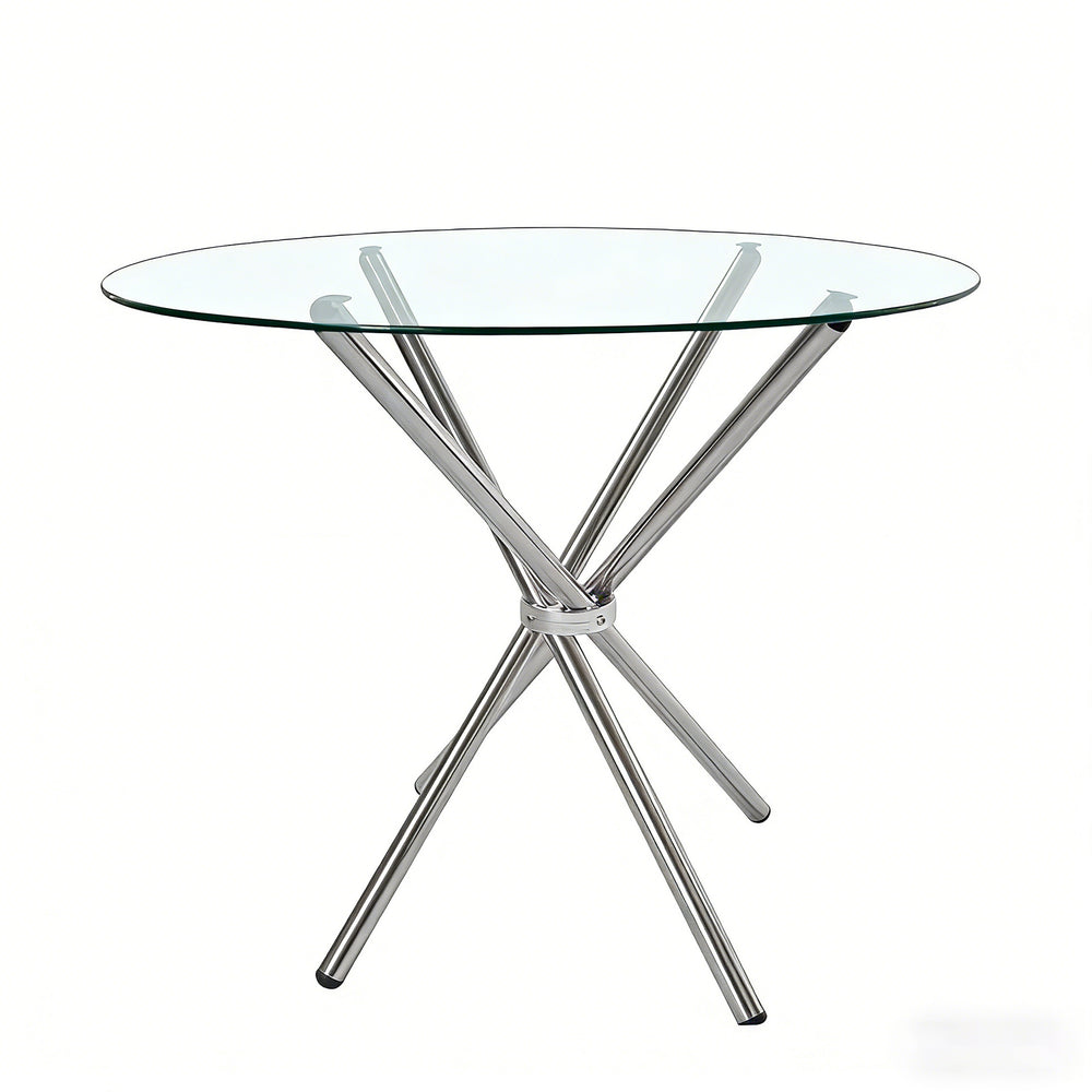Export tempered glass table small apartment restaurant dining table cross-border accessible luxuryclassy sense negotiation table for home dining table