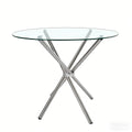 Export tempered glass table small apartment restaurant dining table cross-border accessible luxuryclassy sense negotiation table for home dining table