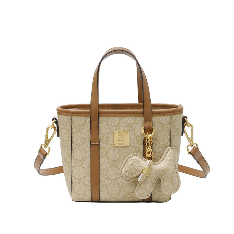 Cross-border high-end printing fashion portable bucket bag women's 2025 new versatile foreign trend shoulder messenger bag