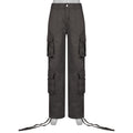 fashion  new arrivalfall and winter women's american street hip-hop style denim workwearpantscasual pants trendy