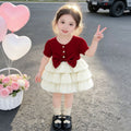 spring/autumn new girls' dress - sweet, long-sleeved princess dress with large bow for kids and babies
