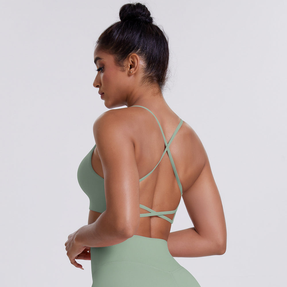 New cloud-feel yoga top: criss-cross back yoga bra tank top - breathable, quick-drying fitness sports bra for women