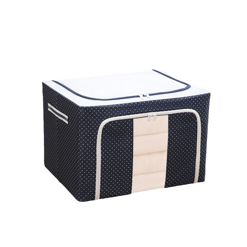 Quilt clothes storage box Oxford cloth waterproof steel frame transparent folding Baina box wardrobe car quilt storage box