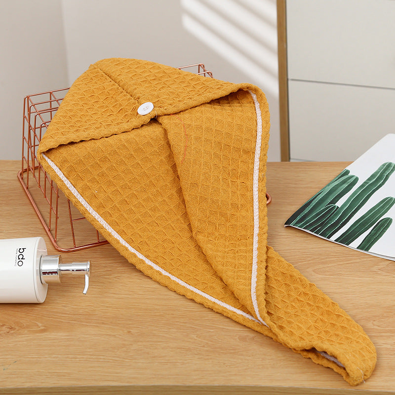 New arrival pineapple grids dry hair cap, thickened and absorbent, good women's headscarf towel, coral velvet shower cap