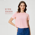 Summer crew neck yoga top - short, loose fit, quick-dry, women's lightweight & breathable activewear t-shirt d25016