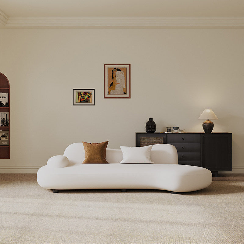 Italian normcore small apartment sea salt sofa living room house wabi-sabi style curved special-shaped corner combination fabric sofa