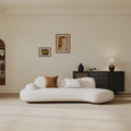 Italian normcore small apartment sea salt sofa living room house wabi-sabi style curved special-shaped corner combination fabric sofa
