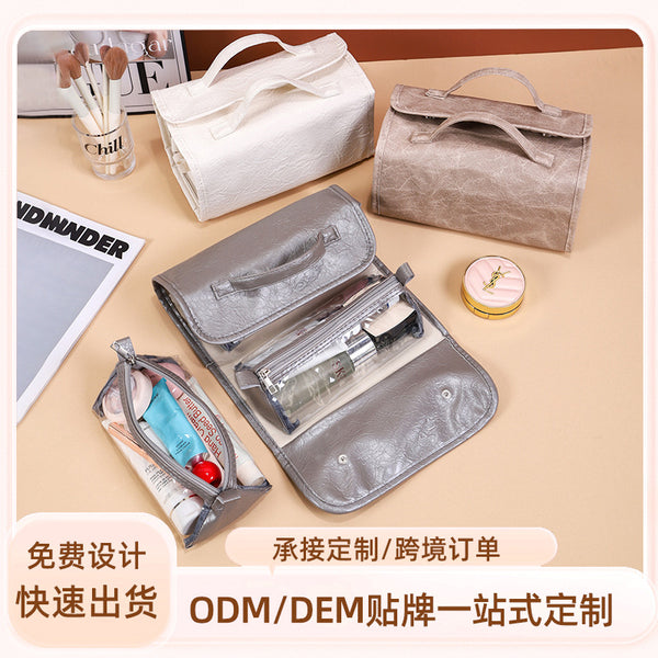 Customized detachable hanging cosmetic bag portable four-in-one portable folding travel cosmetic storage toilet bag