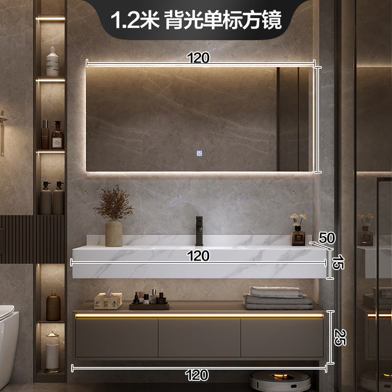 [Spot] Multifunctional storage rack, rock slab hot bending integrated basin, bathroom, washstand, face wash, bathroom cabinet combination