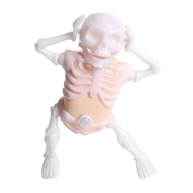 hot-selling dancing skull sensor night light funny boy kids lighting sound effects halloween prank toy