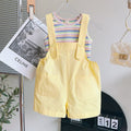 Little girl's summer fashionable korean style two-piece set,  new summer collection, cute children's overalls set