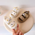 Baby boys' summer first walker sandals - soft sole, minimalist bear design, closed-toe beach shoes for toddlers (1-2 years)