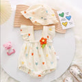 Baby summer romper - adorable baby girl's sleeveless bodysuit - newborn full month celebration princess crawling suit 0194a012
