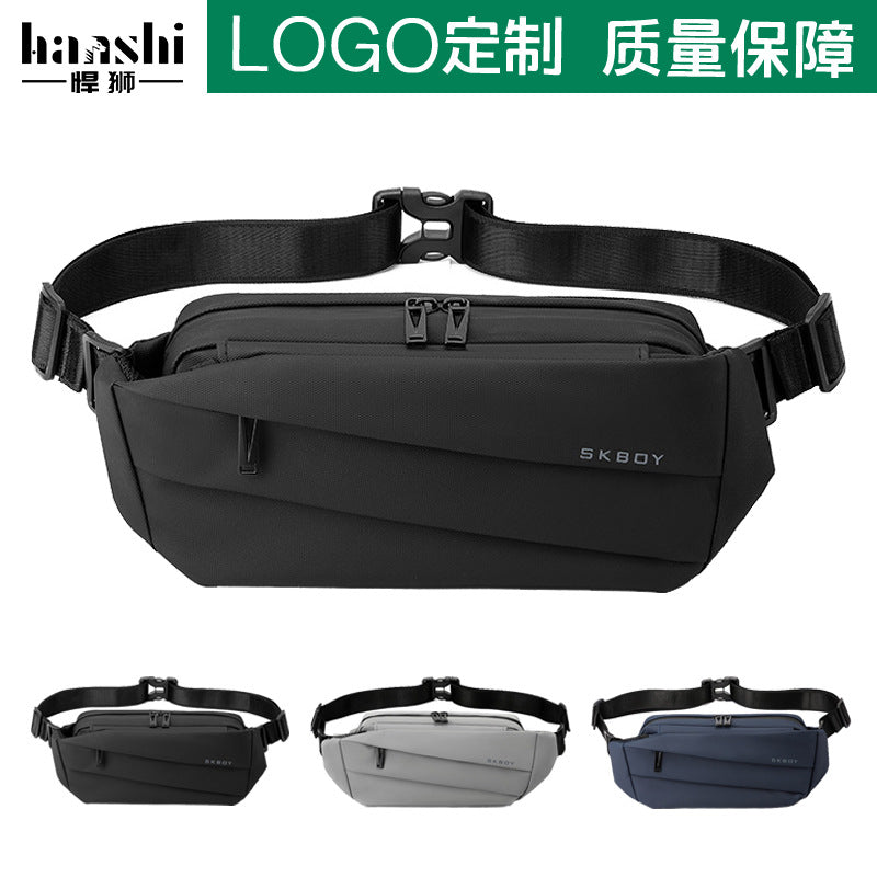 Cross-border casual men's breast bag, high-end fashion and lightweight women's messenger bag, travel waterproof fanny bag, commuter shoulder bag