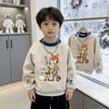Boys' and girls'  spring new arrivals: trendy animal print hoodies, stylish tops for toddlers and young children, cartoon kids' outerwear