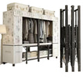 Foldable wardrobe - no assembly required, easy home use, bedroom steel frame, reinforced steel pipes, thickened, durable clothes rack for rental properties