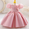 Toddler puff sleeve princess dress, children's formal gown, baby girl first birthday dress, baby dress