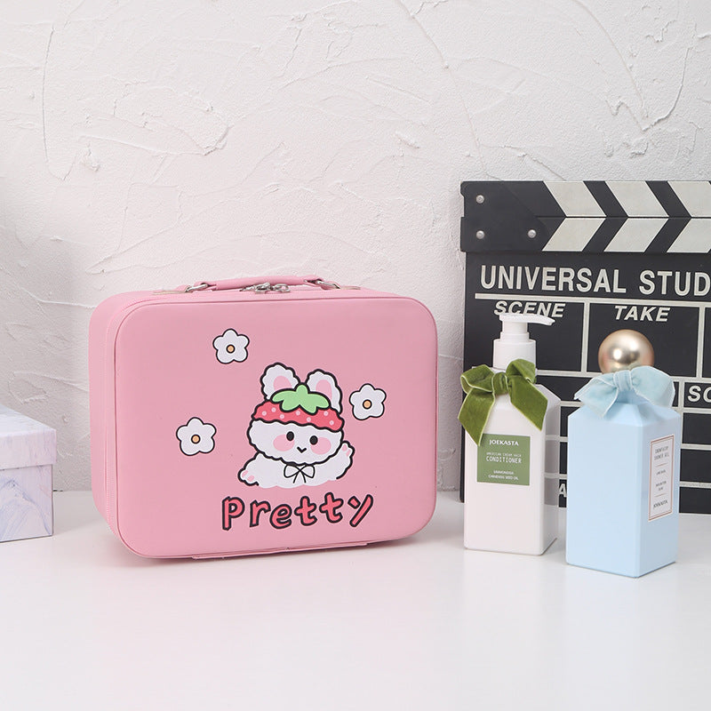 Cosmetic bag women's portable 2022 new high-end sense large capacity cute high-value storage box portable small box bag