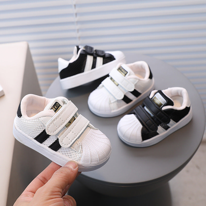 Kids' sneakers white shoes athletic shoes boys and girls baby first walkers infant shoes  spring/summer hollow-out mesh shoes