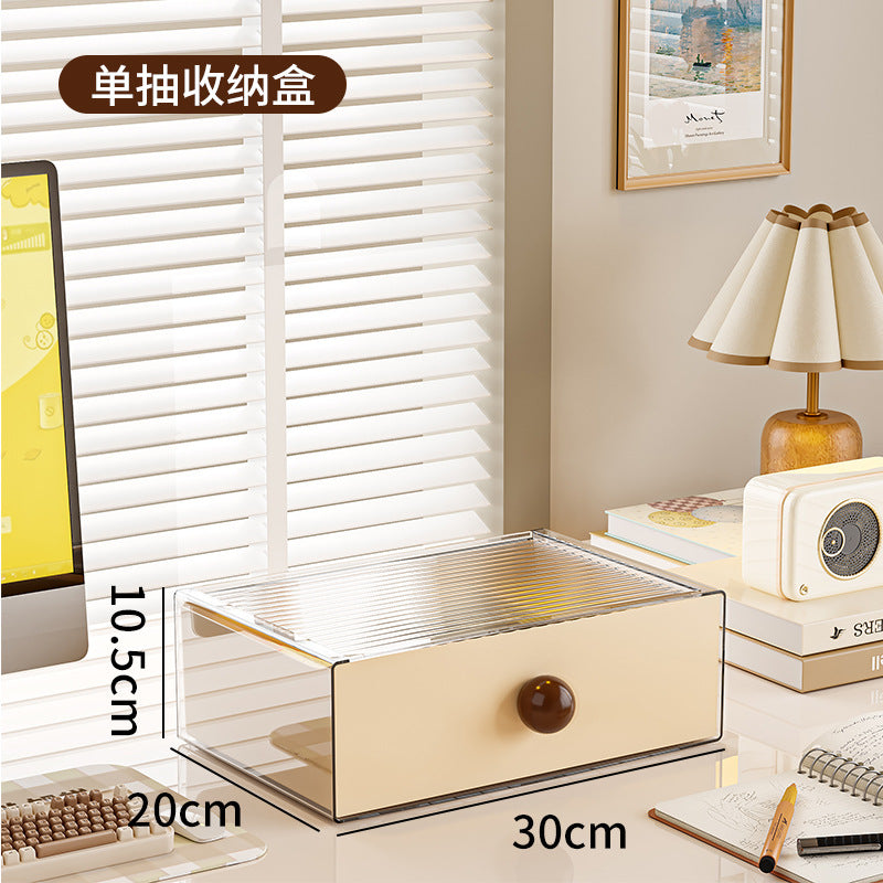 Desktop Storage Box Drawer Storage Box Student Desk Cosmetics Shelf Large Capacity Stationery Organizing Box