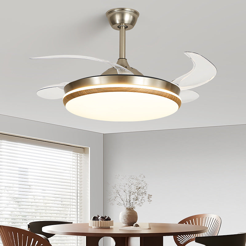 Walnut dining room fan light invisible fan light new simple advanced silent electric fan ceiling light living room light