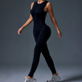 fitness clothing, nude buttoned butt lifting yoga jumpsuit, outdoor sports sexy tight one-piece yoga clothing for women