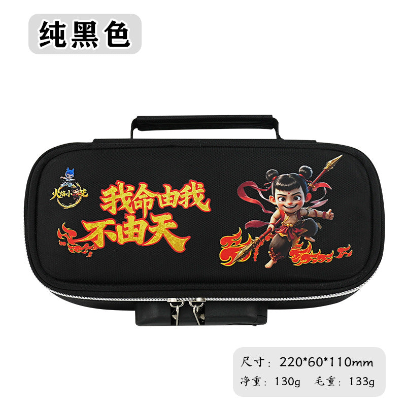 Cross-border password lock pencil bag, large capacity four-layer multi-functional stationery bag, simple anti-theft stationery box for primary and secondary school students