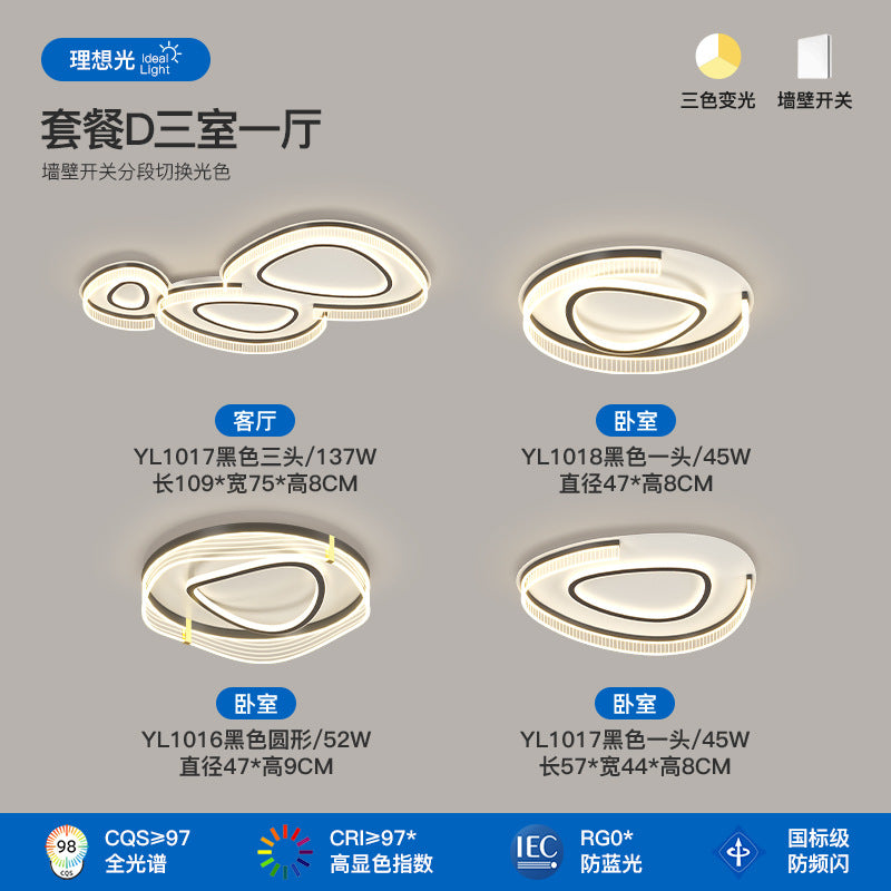 Living room ceiling light modern simple atmosphere creative pebble shape full spectrum lighting whole house package combination