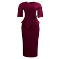 D626  women's summer fashion elegant solid color bodycon ruffle trim 3d floral foreign trade dress