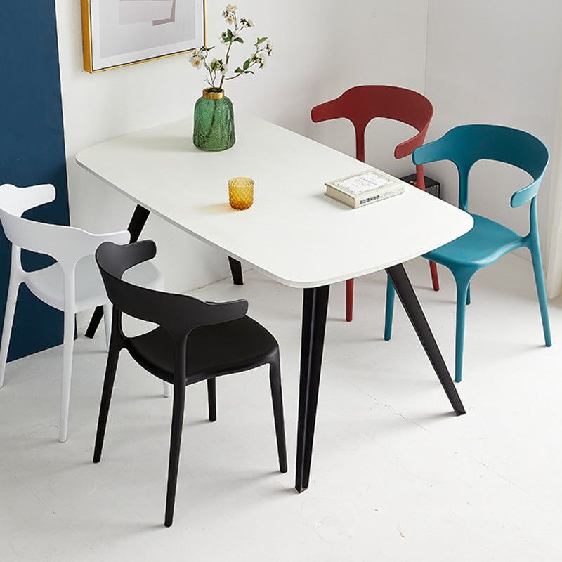 Plastic backrest chair horn chair pp casual coffee chair scandinavian style milk tea shop cafe dining chair armrest commercial