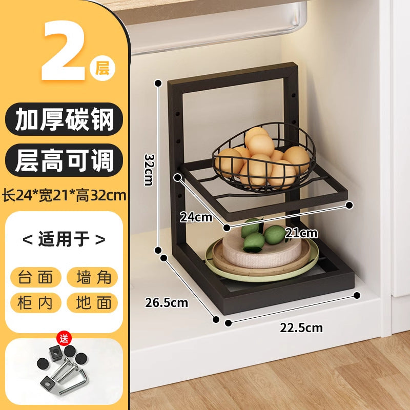 Countertop pot and miscellaneous storage rack kitchen floor-standing multi-layer storage rack with adjustable height storage pot rack