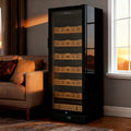 Fesima classy cigar cabinet compressor cigar cabinet mellow cedar wood large capacity fashion black light luxury style moisturizing