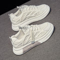 Thick solewhite shoes women's 2026 summer new breathable mesh casual sneakers ins super popular easiest for match height increasing women's shoes