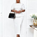 D638 cross-border e-commerce european and american style sexy slit bodycon short sleeve fashion ruffle african dress