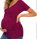 Burgundy short sleeves