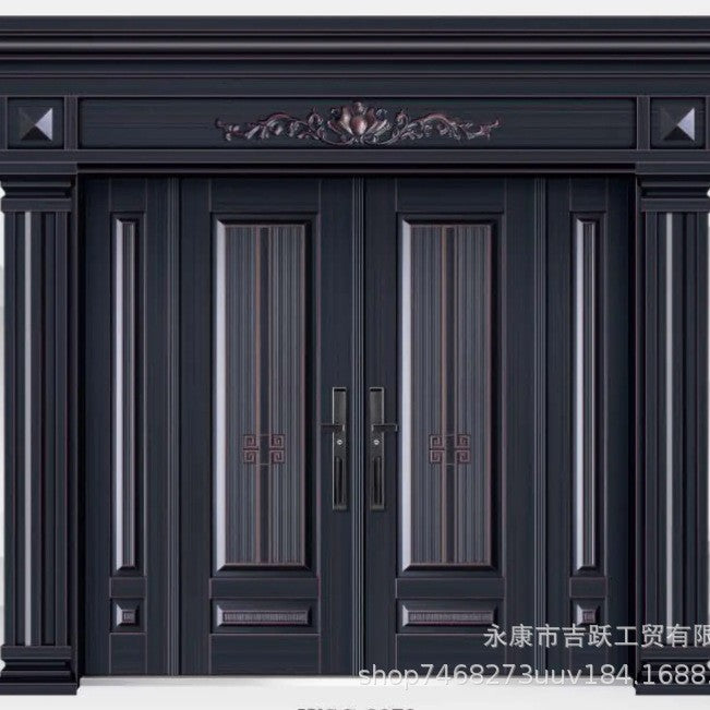 Zinc alloy villa door double door courtyard door entrance double door rural self-built house security door for home entrance door