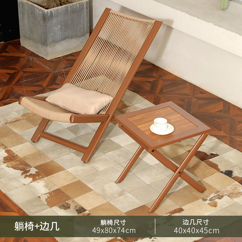 Yunding outdoor lounge chair rattan chair lunch break for home balcony lazy chair sofa waterproofcasual chair courtyard open-air table and chairs